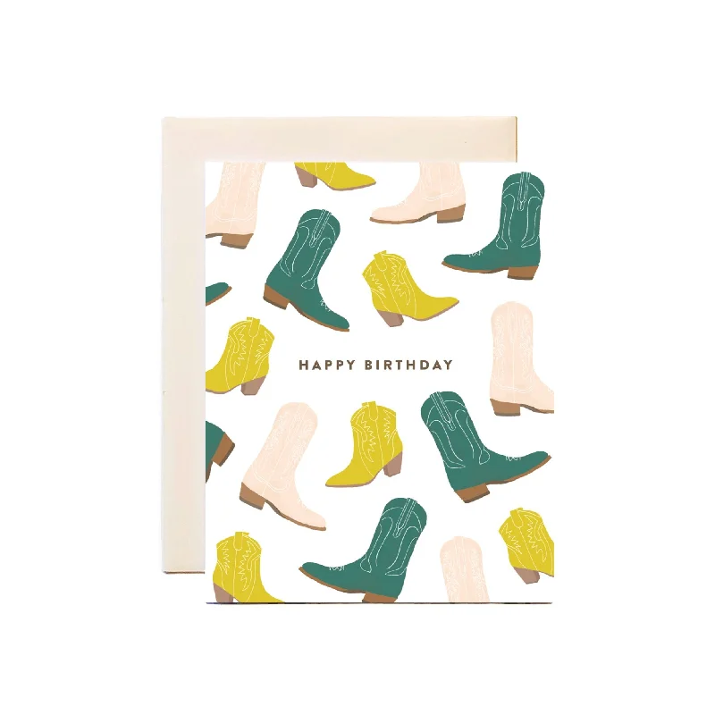 Colorful Birthday Boots Birthday Card