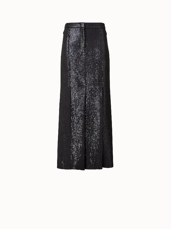 Long Sequin Covered Silk Skirt