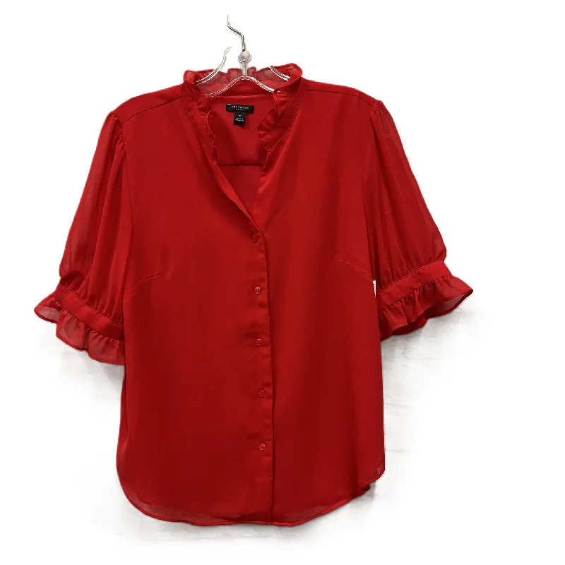 Top Short Sleeve By Ann Taylor In Red, Size: Mp