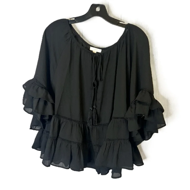 Top Short Sleeve By Oddi In Black, Size: M