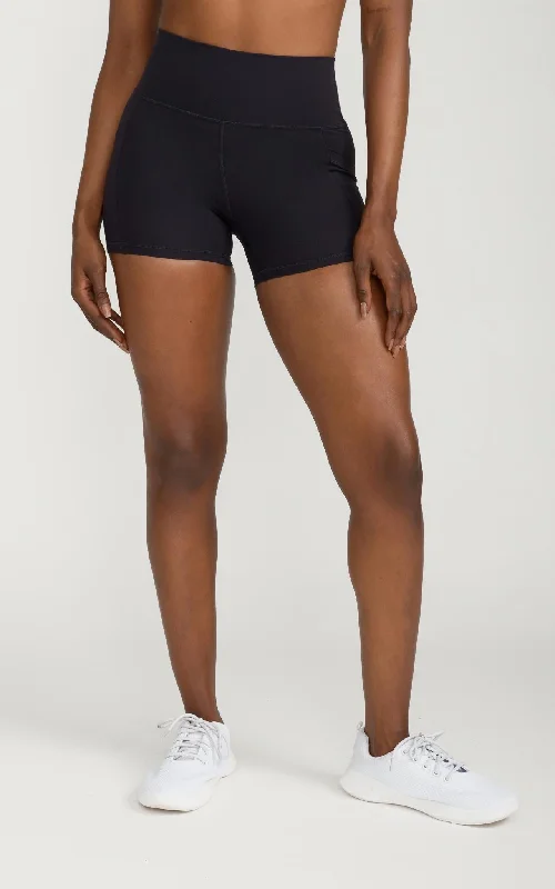 Bliss Biker Short 4" With Pockets in Black