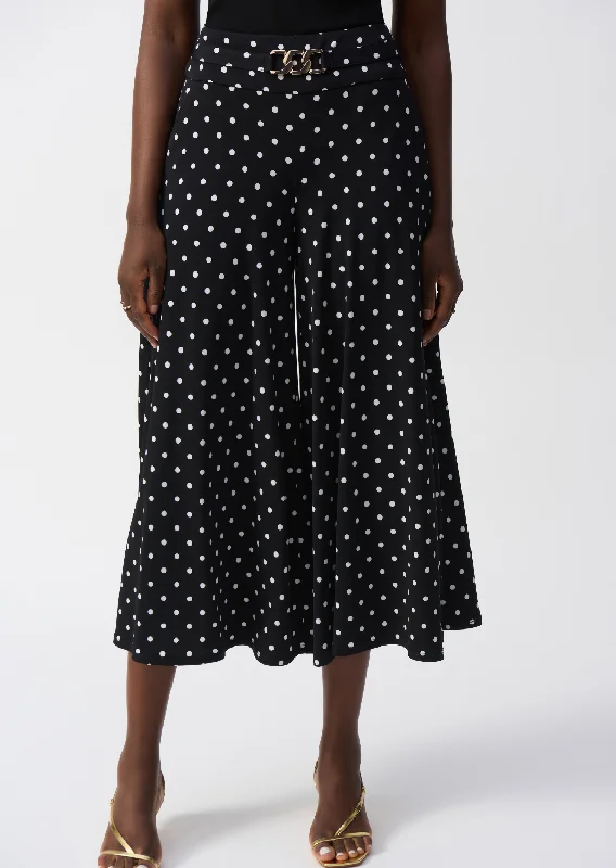 Joseph Ribkoff - Silky Knit Dot Print Pull-On Culotte Pants