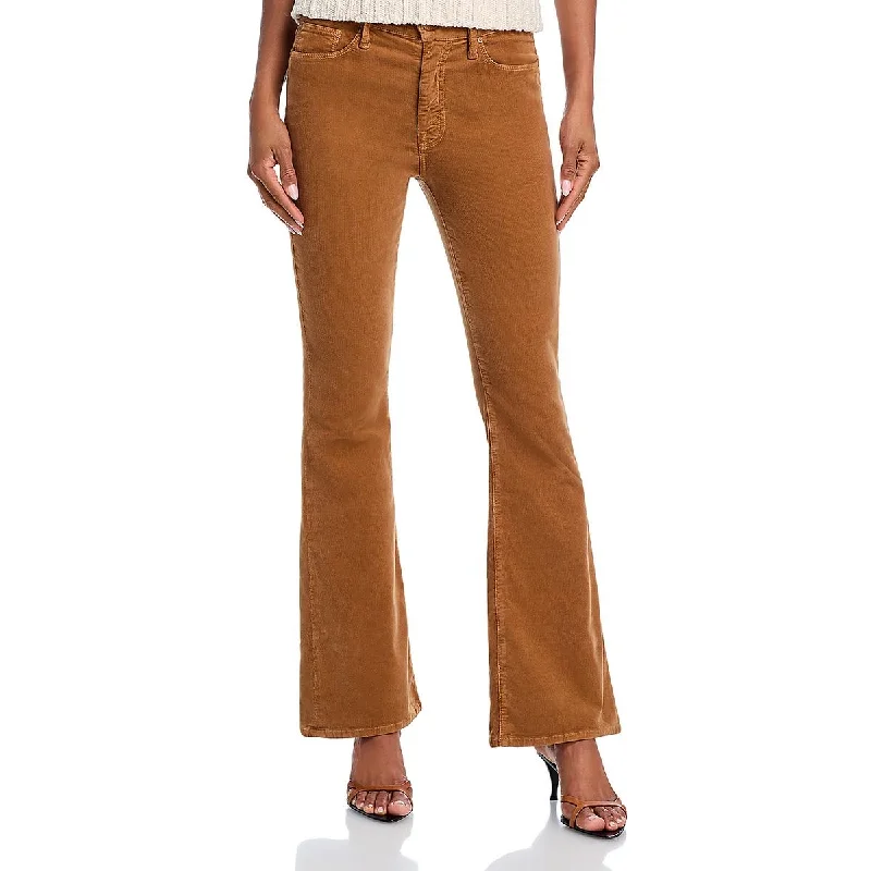 Womens High Rise Corduroy Flared Jeans